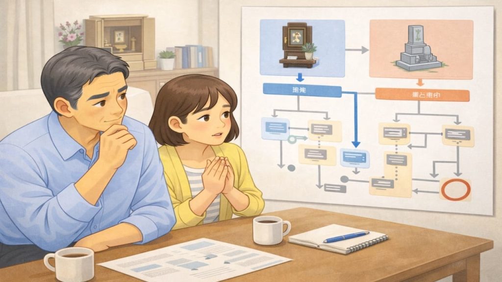 仏壇じまいと墓じまいの順番は？5つ整理【手続きと供養先のつながり】