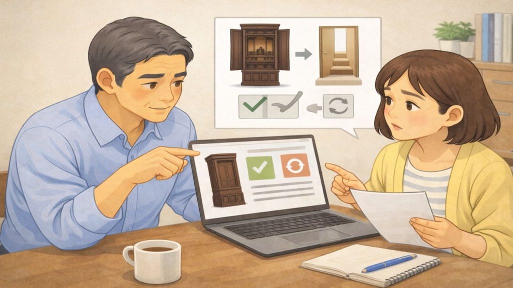 仏壇をネット購入する注意点5つ【サイズ搬入設置後の後悔を防ぐ】