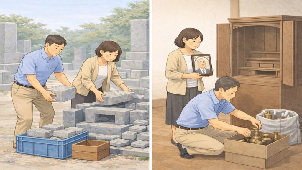墓じまいと仏壇じまいはどっちが先？【遺骨と位牌の順番整理】