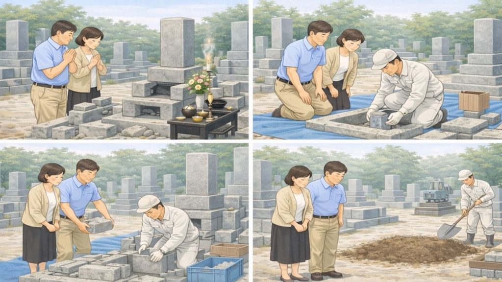 墓じまいの当日の流れで慌てない準備5選【前日までにやること】