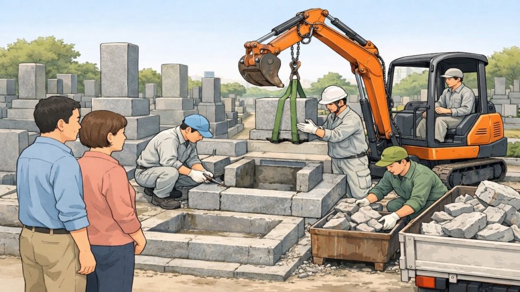 墓じまいの墓石撤去費用が高くなる原因5つ【重機条件と搬出経路】