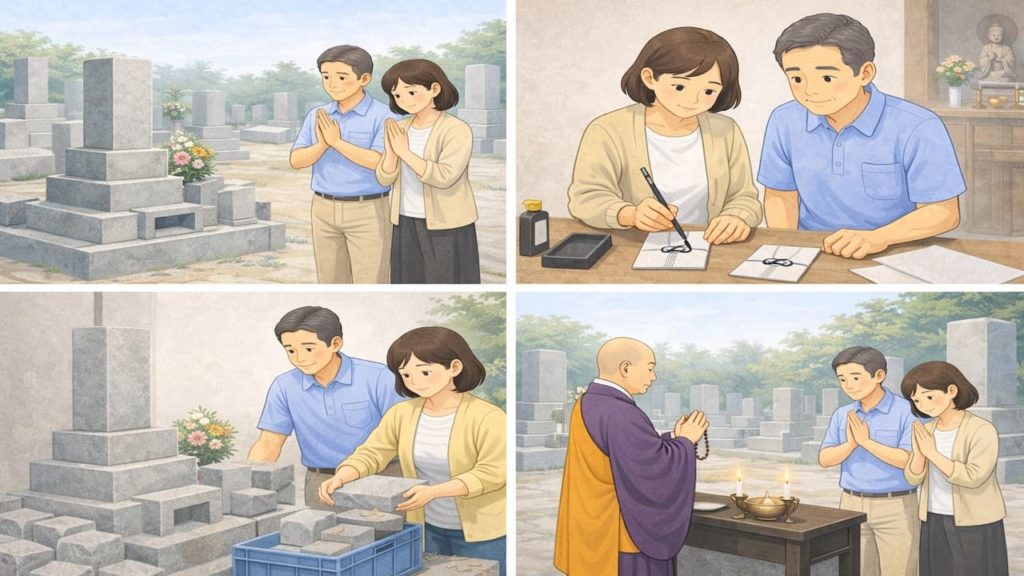 墓じまいの順序が分かる進め方【家族合意から当日まで】