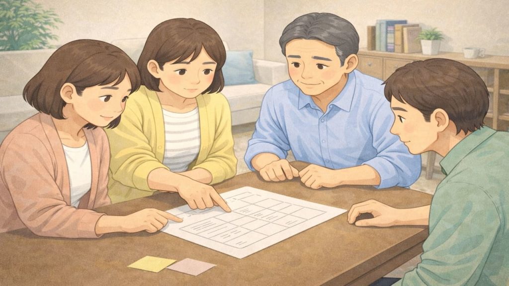 遺品整理を家族で進めるコツ5つ【役割分担と連絡の動線】