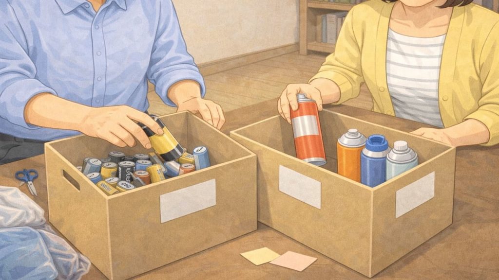 遺品整理で危険物が出た時の注意点5つ【刃物・スプレー・電池の扱い】