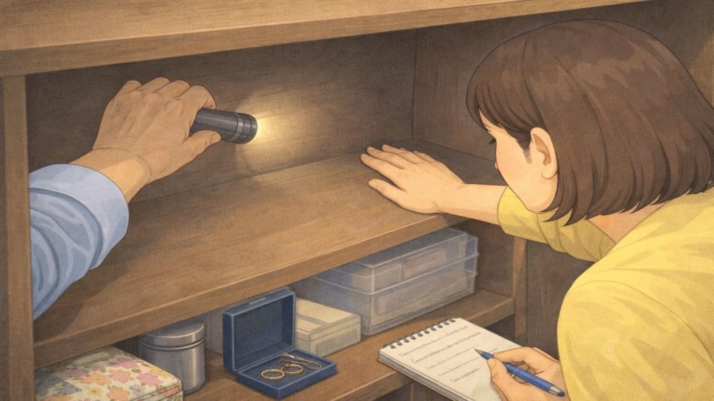 遺品整理の貴重品探しで見落とす場所5つ【通帳権利書鍵の探し方】