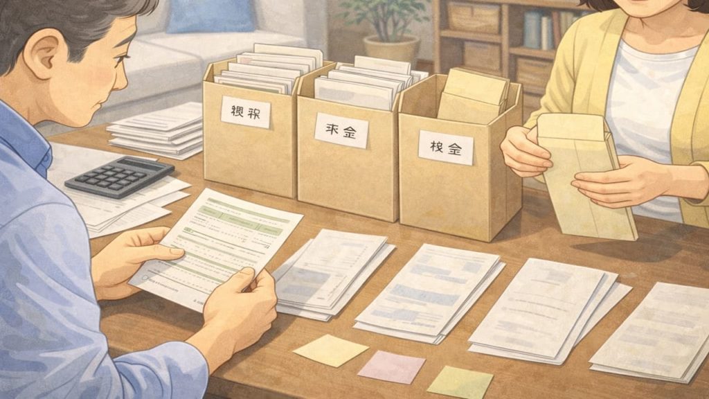 実家の書類整理で困る失敗例5つ【保険年金税金を迷わない分類】