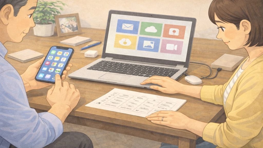 生前整理でデジタル整理を進める5つ【スマホ解除とデータの残し方】