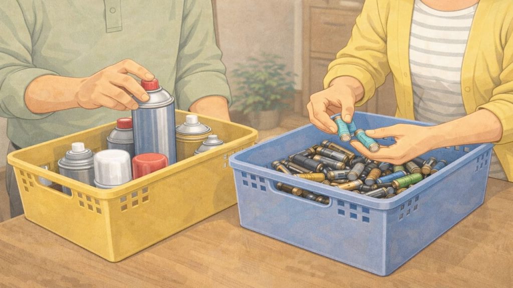 生前整理で危険物が出た時の注意点5つ【刃物スプレー電池の扱い方】