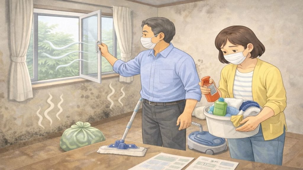 生前整理で悪臭やカビがある時の対策5つ【健康被害を避ける進め方】